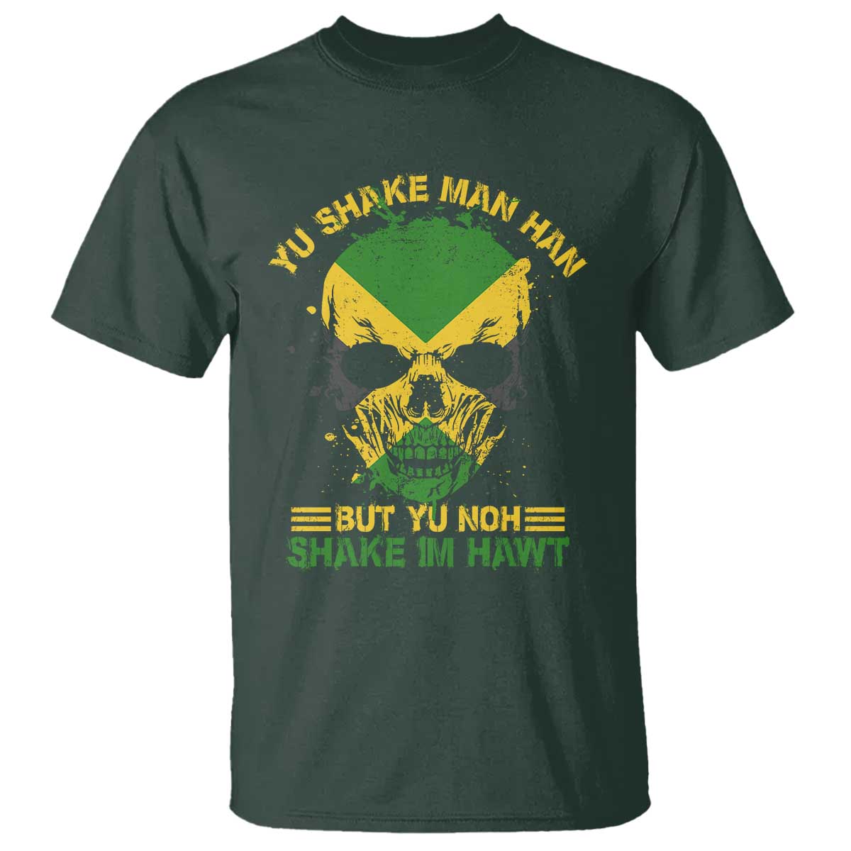 Jamaican Proverbs T Shirt You Can Shake A Mans Head But You Cannot Shake His Heart Skull - Wonder Print Shop