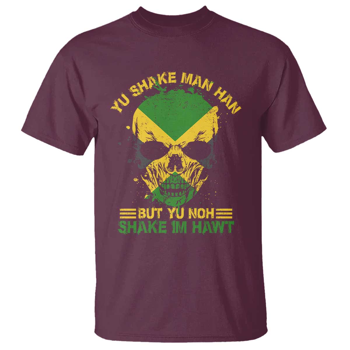 Jamaican Proverbs T Shirt You Can Shake A Mans Head But You Cannot Shake His Heart Skull - Wonder Print Shop