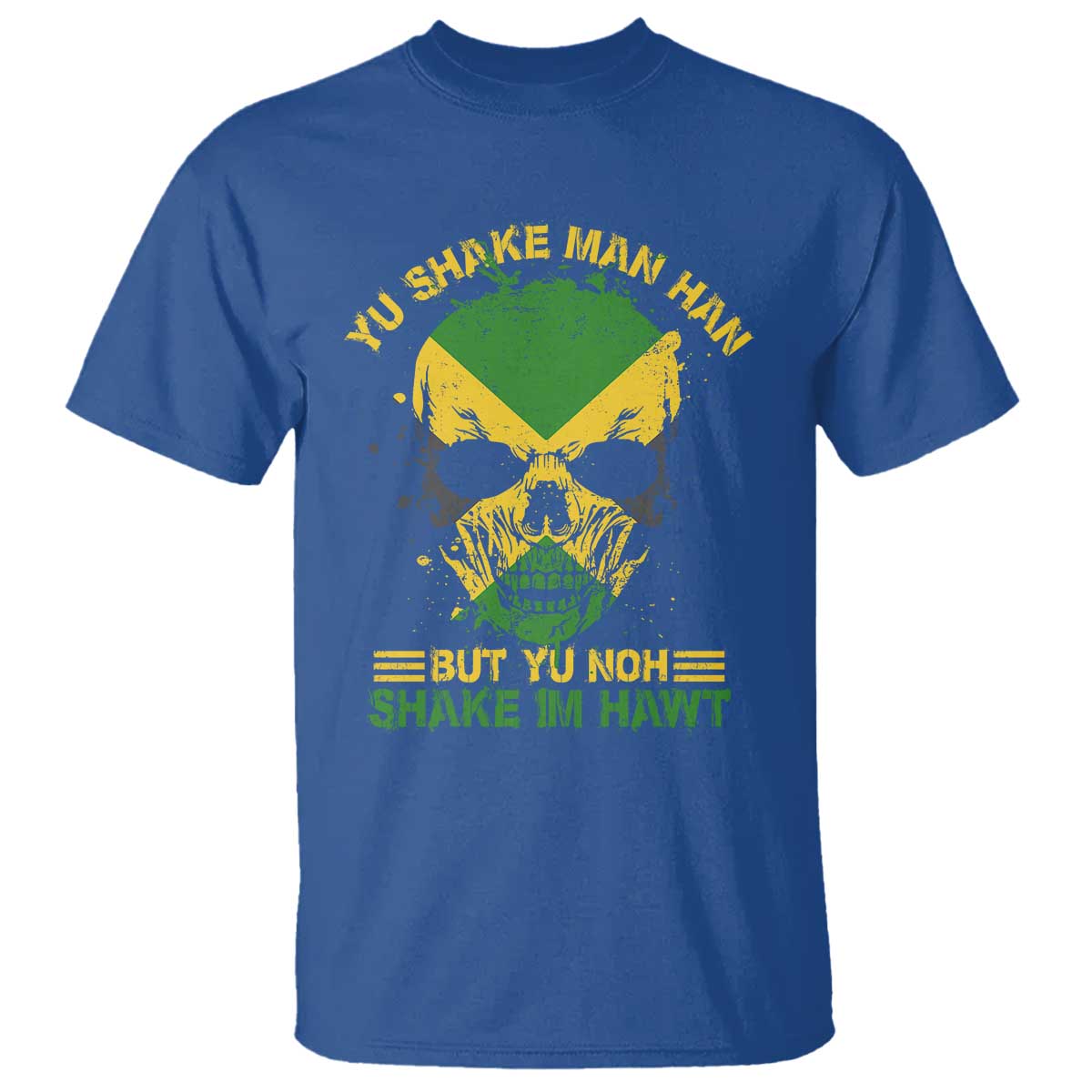 Jamaican Proverbs T Shirt You Can Shake A Mans Head But You Cannot Shake His Heart Skull - Wonder Print Shop