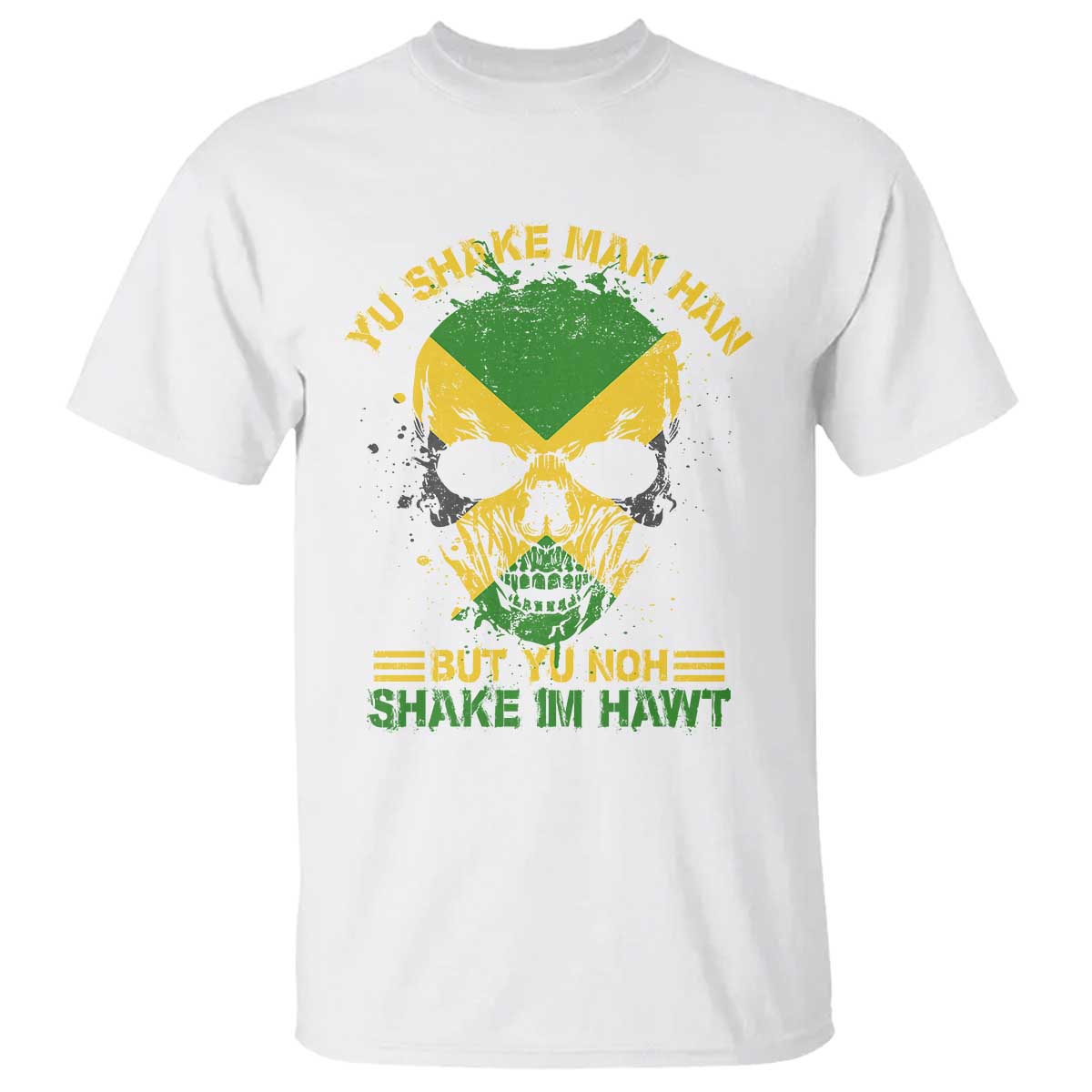 Jamaican Proverbs T Shirt You Can Shake A Mans Head But You Cannot Shake His Heart Skull - Wonder Print Shop