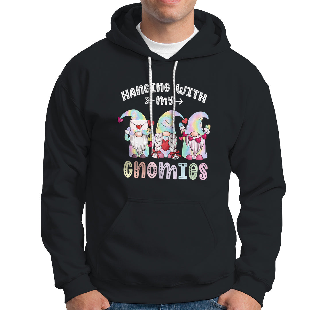 Happy Valentine's Day Hanging With Gnomies Tie Dye Gnomes Hoodie - Wonder Print Shop