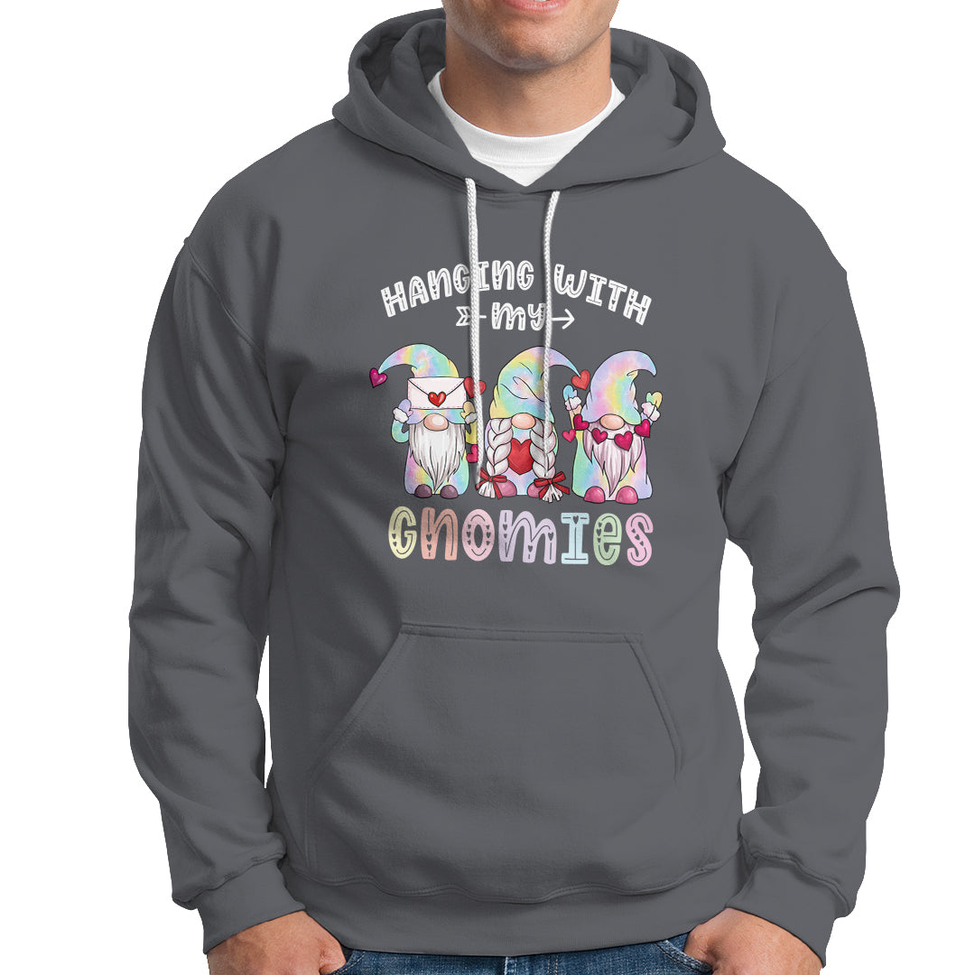 Happy Valentine's Day Hanging With Gnomies Tie Dye Gnomes Hoodie - Wonder Print Shop