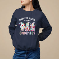 Happy Valentine's Day Hanging With Gnomies Tie Dye Gnomes Sweatshirt - Wonder Print Shop