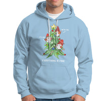 It's Fine We're Fine Everything's Fine Funny Gnomies Hoodie with Christmas Tree - Wonder Print Shop