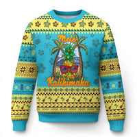 Xmas In Hawaii Ugly Christmas Sweater Mele Kalikimaka Xmas Light Pineapple - Wonder Print Shop