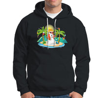 Christmas In Hawaii Hoodie Hawaiian Snowman Xmas Palm Tree At The Beach - Wonder Print Shop
