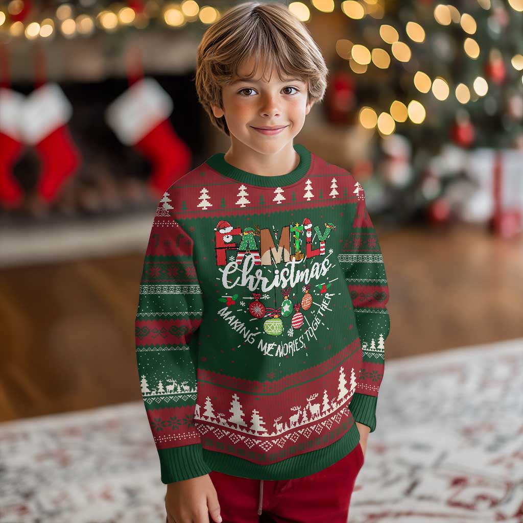Family Xmas 2024 Ugly Christmas Sweater Making Memories Together Family Matching - Wonder Print Shop