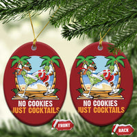 Tropical Xmas Christmas Ornament No Cookies Just Cocktails Drunk Santa Reindeer - Wonder Print Shop