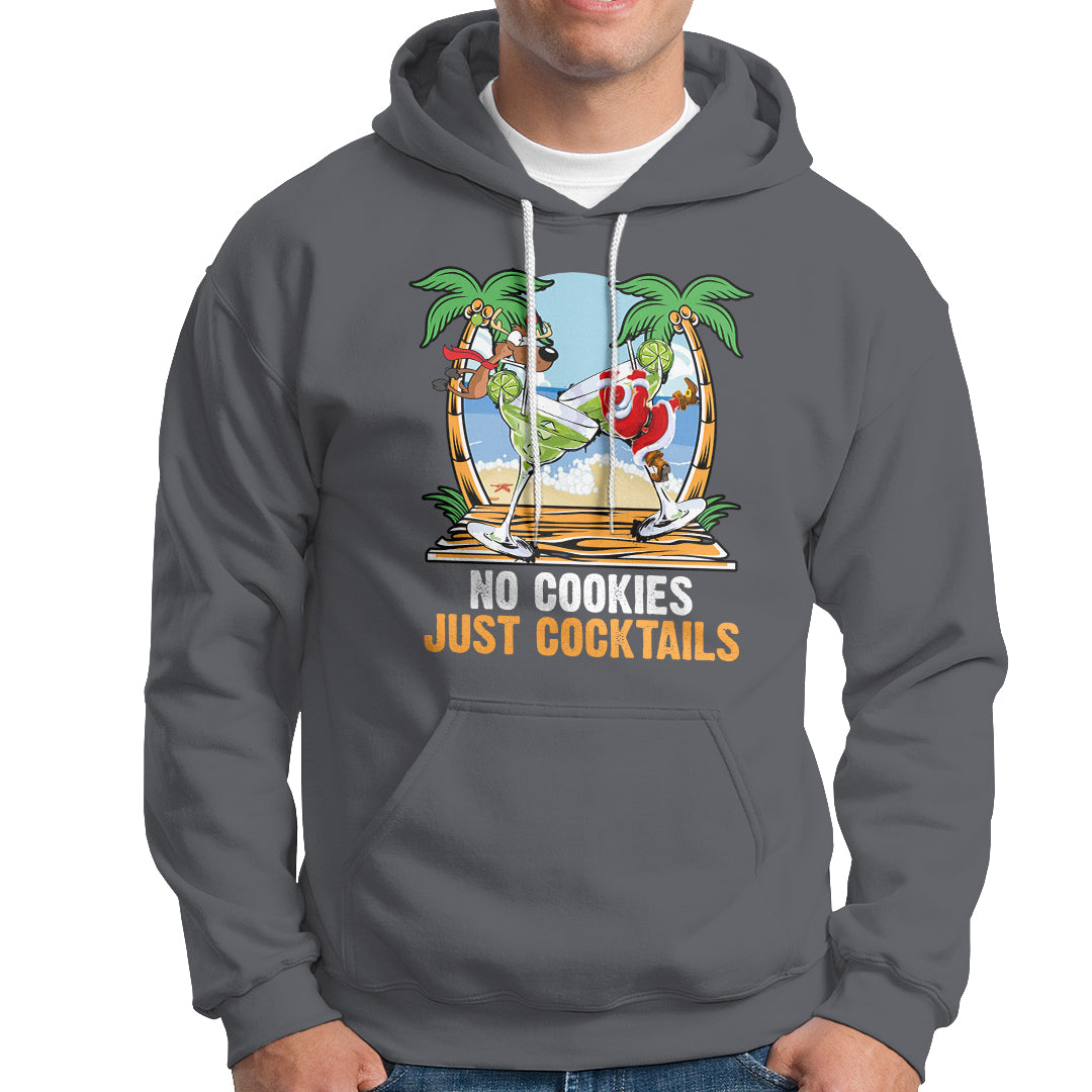 No Cookies Just Cocktails Drunk Santa Reindeer Summer Christmas Hoodie - Wonder Print Shop