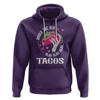 Valentine's Day Hoodie Roses Are Red Blah Skeleton Tacos Funny Food Lover - Wonder Print Shop