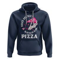 Valentine's Day Hoodie Roses Are Red Blah Skeleton Pizza Funny Food Lover - Wonder Print Shop