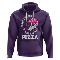 Valentine's Day Hoodie Roses Are Red Blah Skeleton Pizza Funny Food Lover - Wonder Print Shop