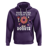 Valentine's Day Hoodie Roses Are Red Blah Donut Funny Food Lover - Wonder Print Shop