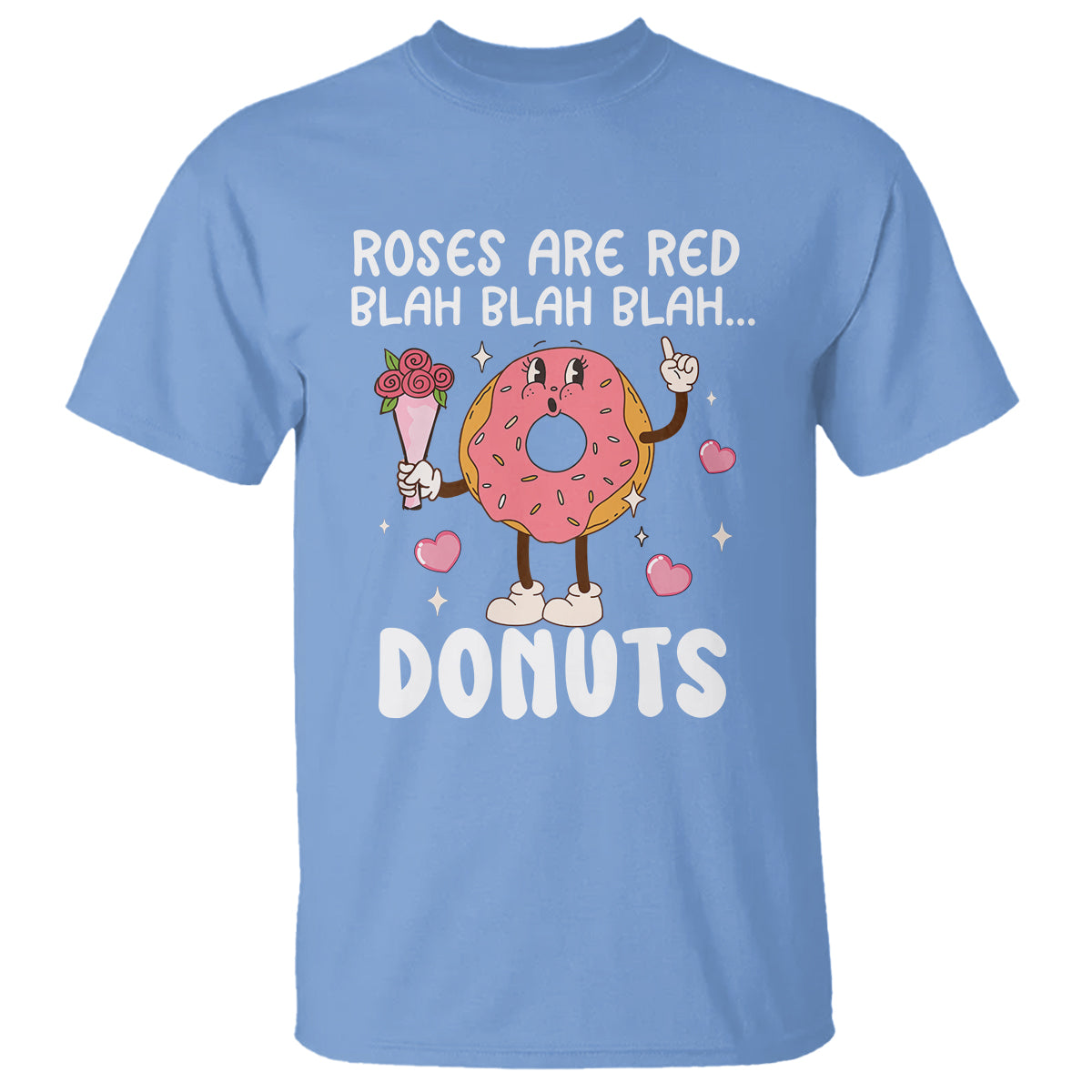 Valentine's Day T Shirt Roses Are Red Blah Donut Funny Food Lover - Wonder Print Shop