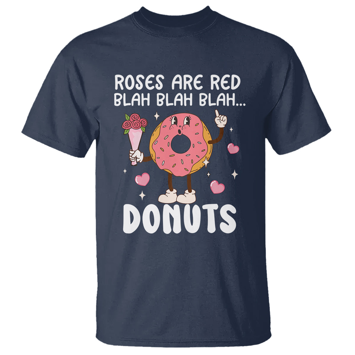 Valentine's Day T Shirt Roses Are Red Blah Donut Funny Food Lover - Wonder Print Shop