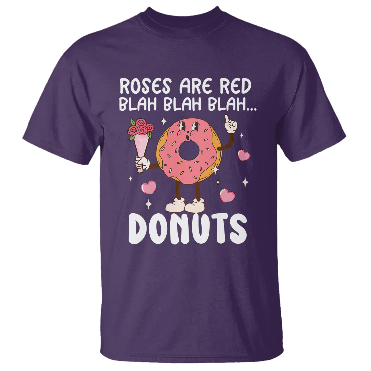 Valentine's Day T Shirt Roses Are Red Blah Donut Funny Food Lover - Wonder Print Shop