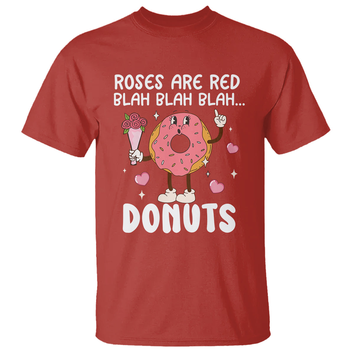 Valentine's Day T Shirt Roses Are Red Blah Donut Funny Food Lover - Wonder Print Shop