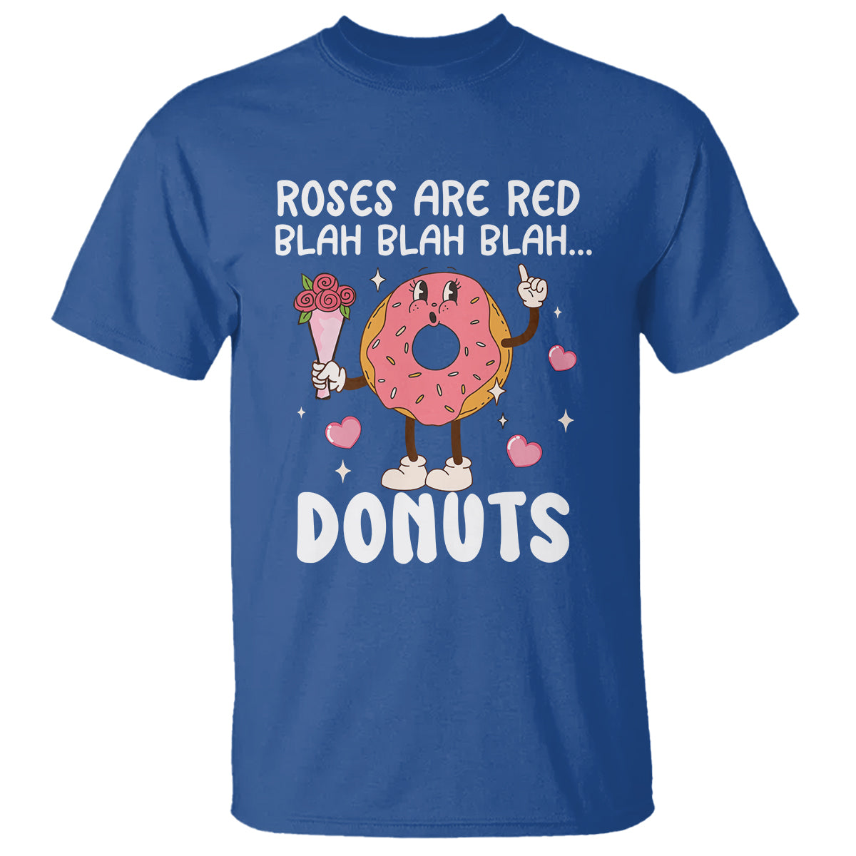 Valentine's Day T Shirt Roses Are Red Blah Donut Funny Food Lover - Wonder Print Shop