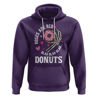 Valentine's Day Hoodie Roses Are Red Blah Skeleton Donut Funny Food Lover - Wonder Print Shop