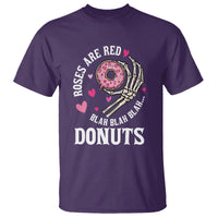 Valentine's Day T Shirt Roses Are Red Blah Skeleton Donut Funny Food Lover - Wonder Print Shop