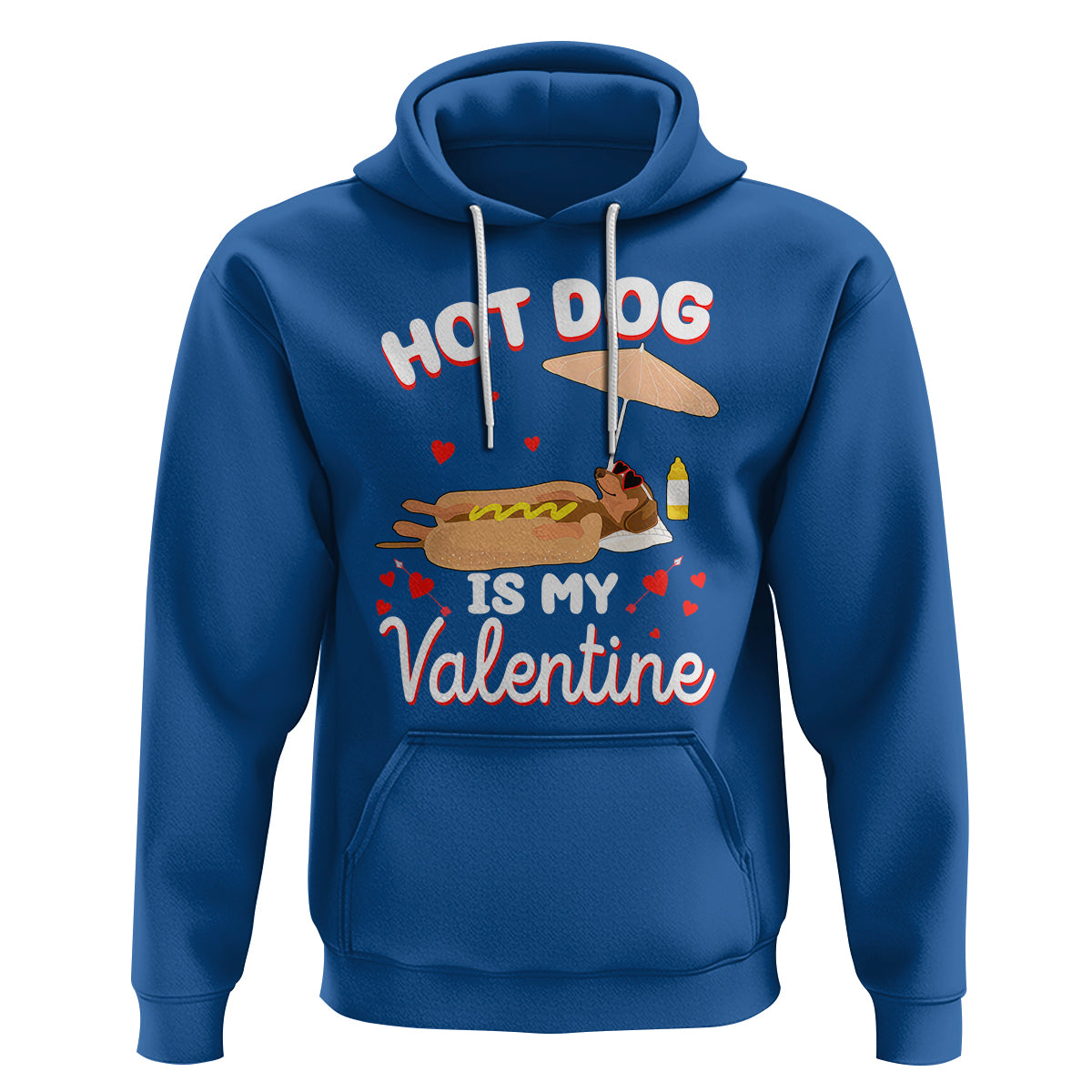 Valentine's Day Hoodie Funny Dachshund Hot-Dog Is My Valentine - Wonder Print Shop