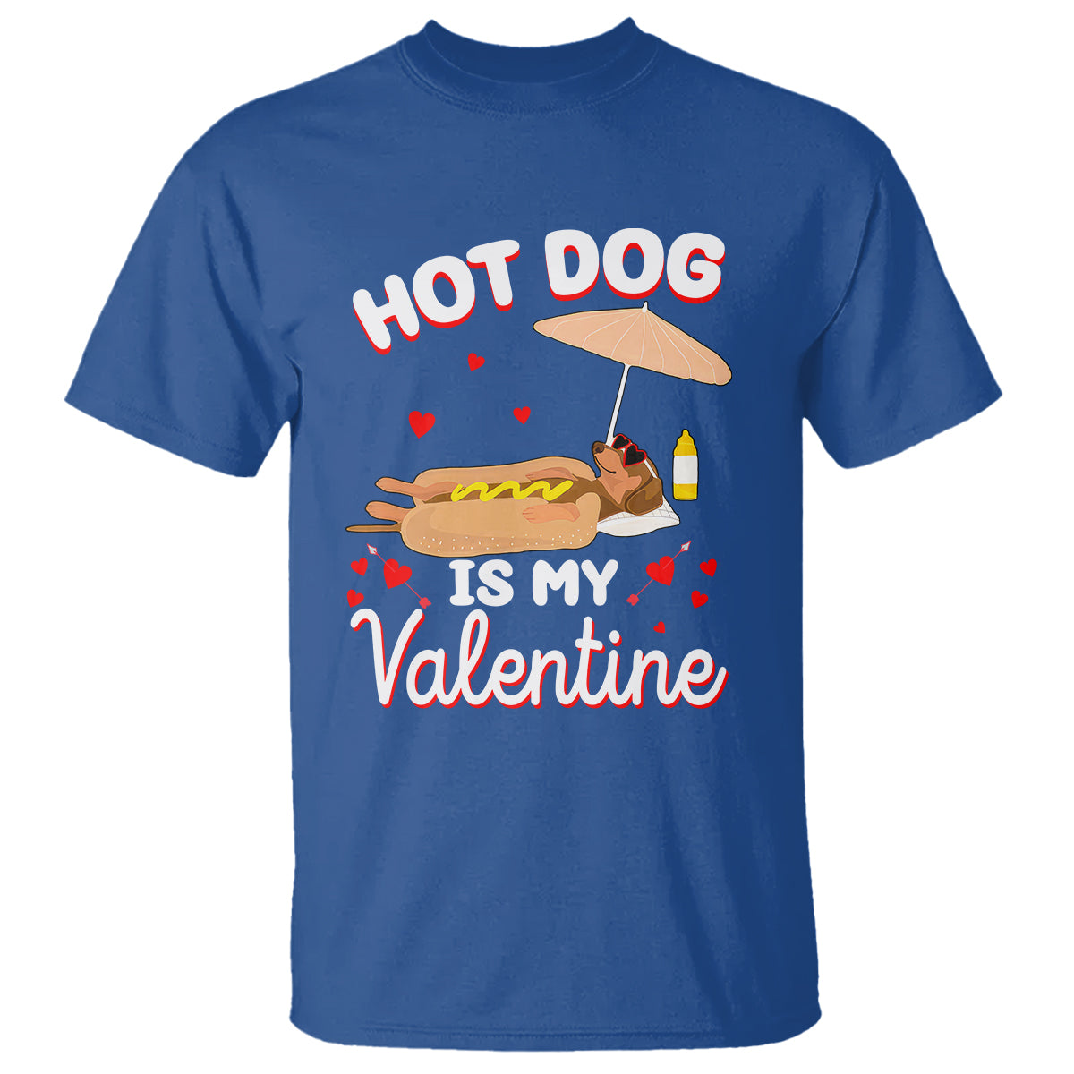 Valentine's Day T Shirt Funny Dachshund Hot-Dog Is My Valentine - Wonder Print Shop