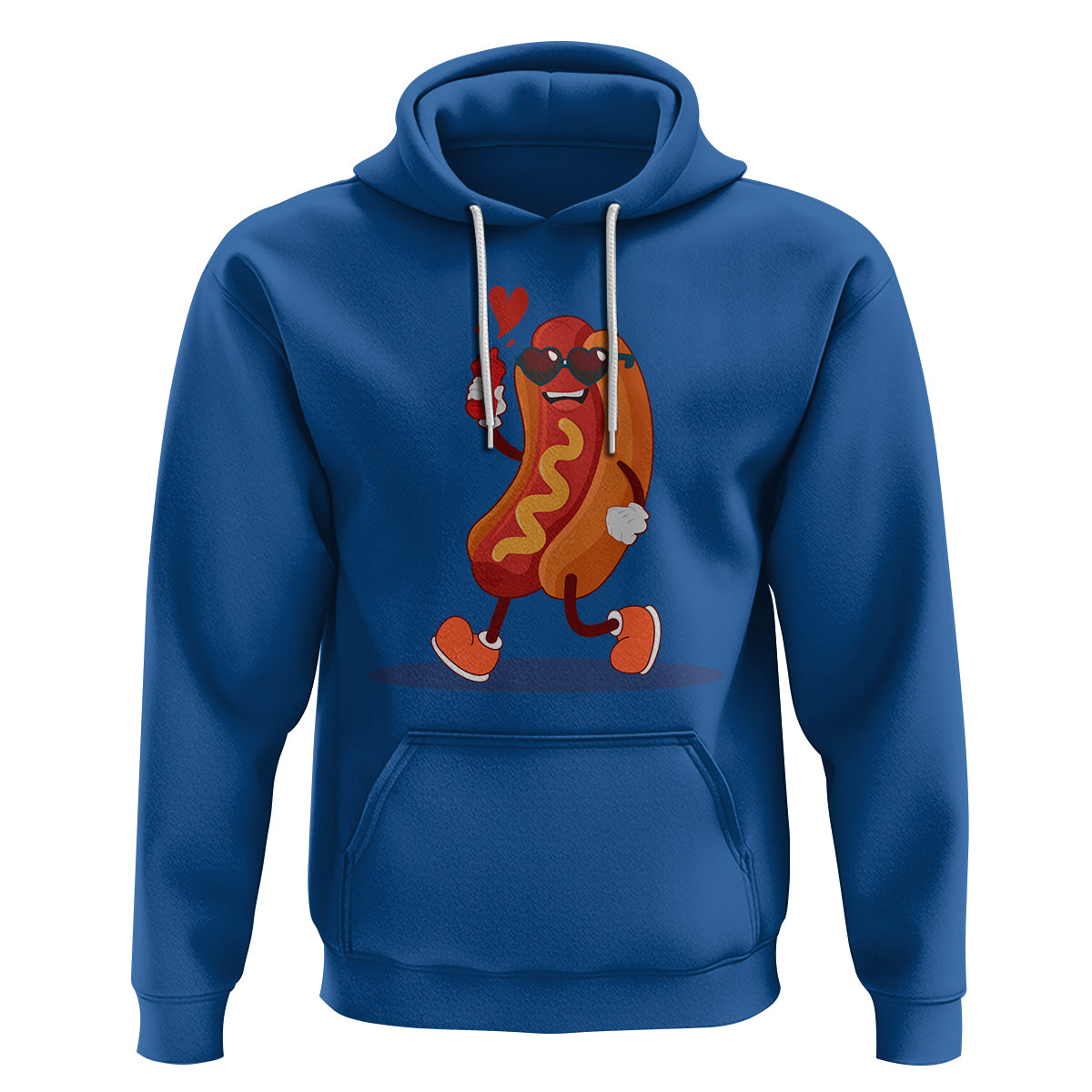 Valentine's Day Hoodie Heart Hot Dog Cute Sausage Bun Food Lover - Wonder Print Shop