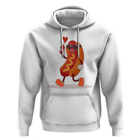 Valentine's Day Hoodie Heart Hot Dog Cute Sausage Bun Food Lover - Wonder Print Shop
