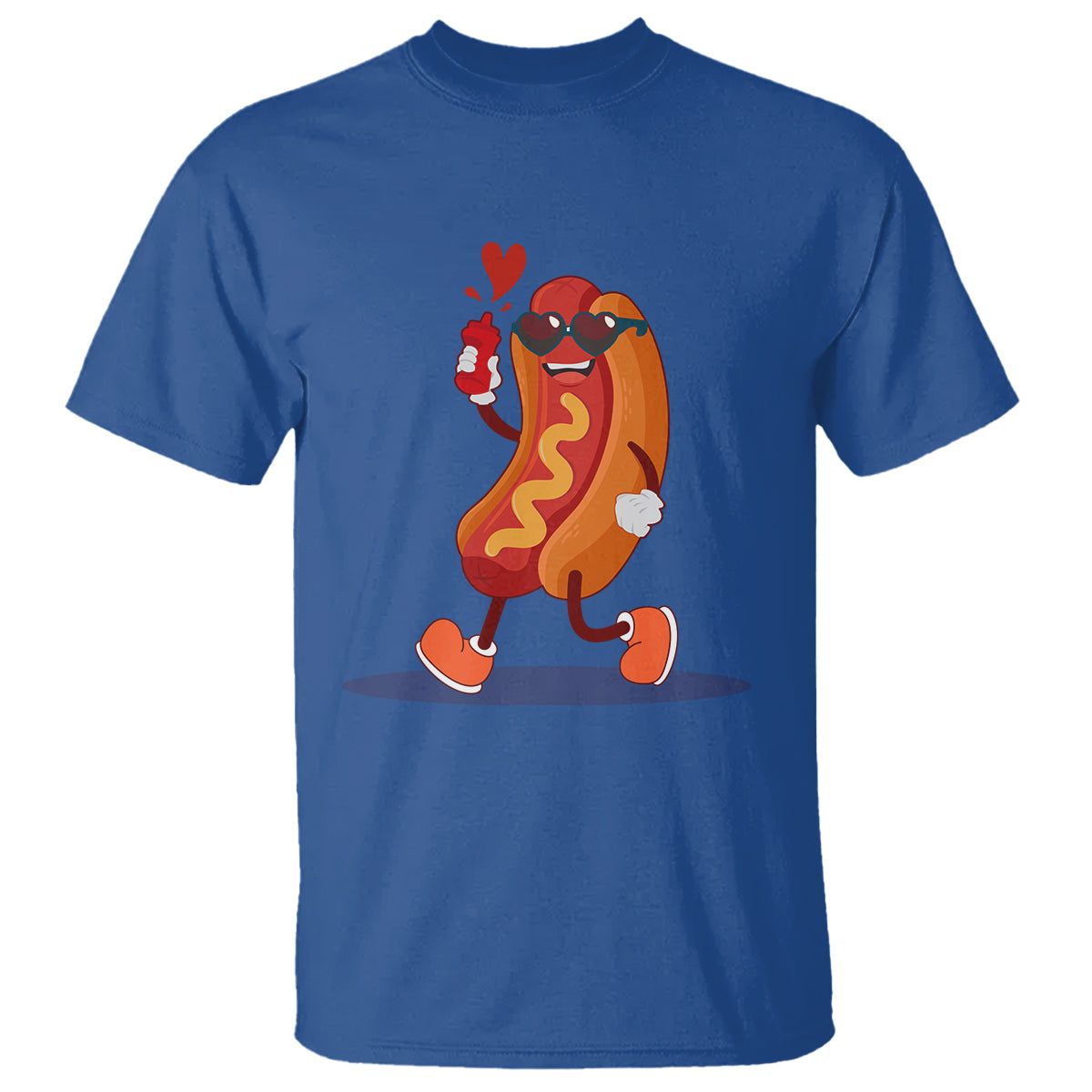 Valentine's Day T Shirt Heart Hot Dog Cute Sausage Bun Food Lover - Wonder Print Shop