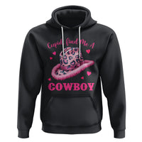 Valentine's Day Hoodie Cupid Find Me A Cowboy Western Heart Leopard Hat - Wonder Print Shop
