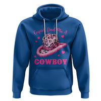 Valentine's Day Hoodie Cupid Find Me A Cowboy Western Heart Leopard Hat - Wonder Print Shop