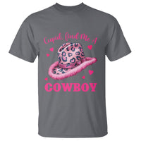 Valentine's Day T Shirt Cupid Find Me A Cowboy Western Heart Leopard Hat - Wonder Print Shop