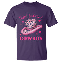Valentine's Day T Shirt Cupid Find Me A Cowboy Western Heart Leopard Hat - Wonder Print Shop