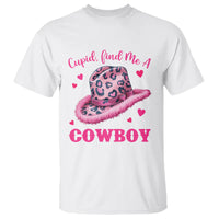 Valentine's Day T Shirt Cupid Find Me A Cowboy Western Heart Leopard Hat - Wonder Print Shop