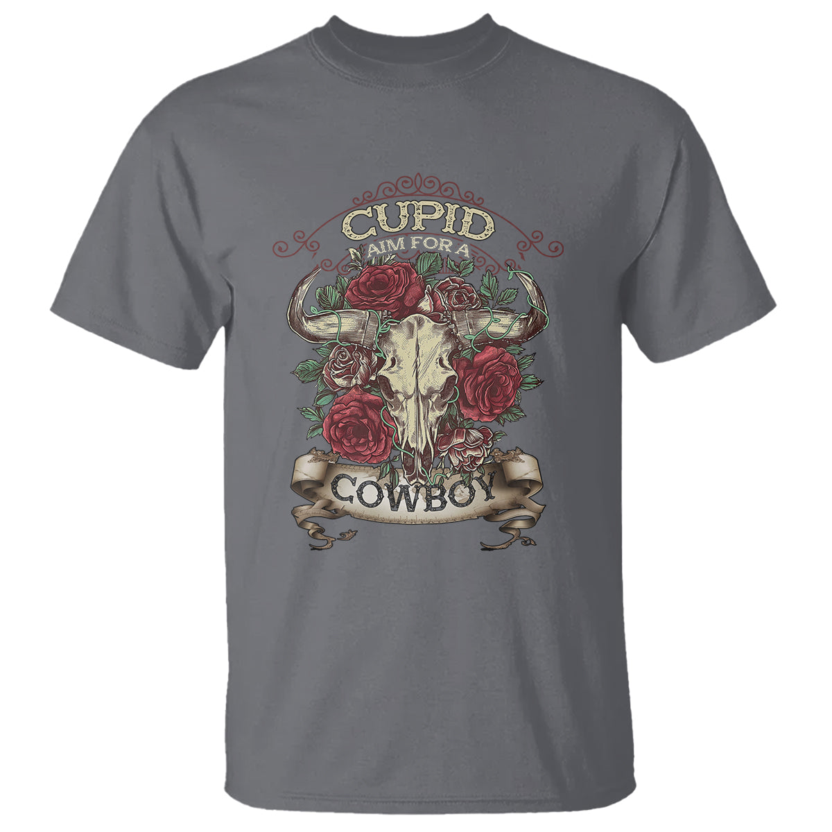 Valentine's Day T Shirt Cupid Aim For  A Cowboy Western - Wonder Print Shop