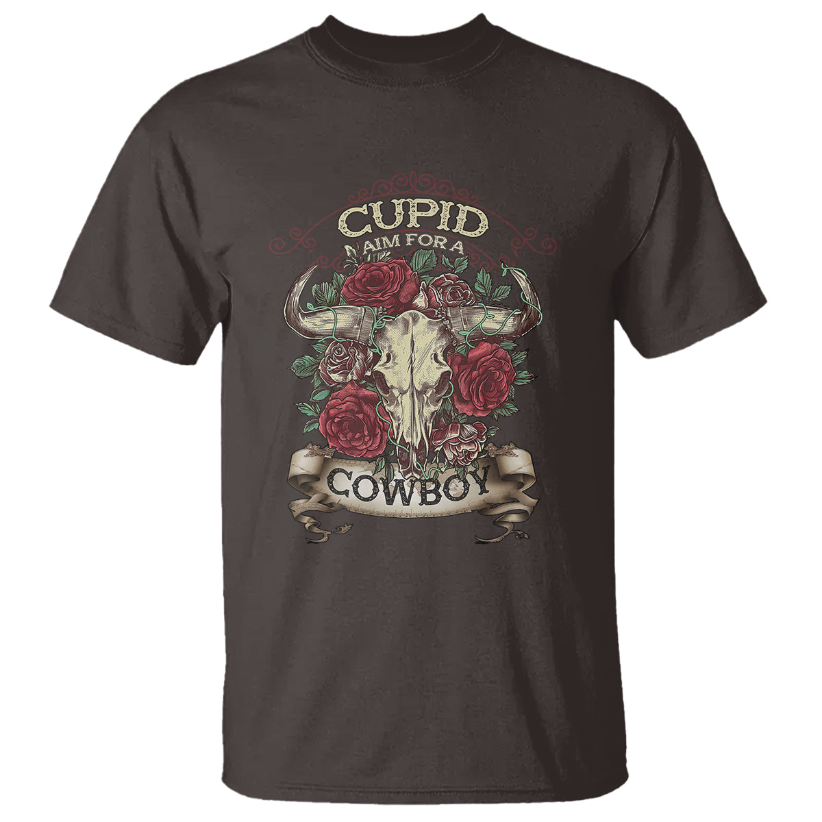 Valentine's Day T Shirt Cupid Aim For  A Cowboy Western - Wonder Print Shop