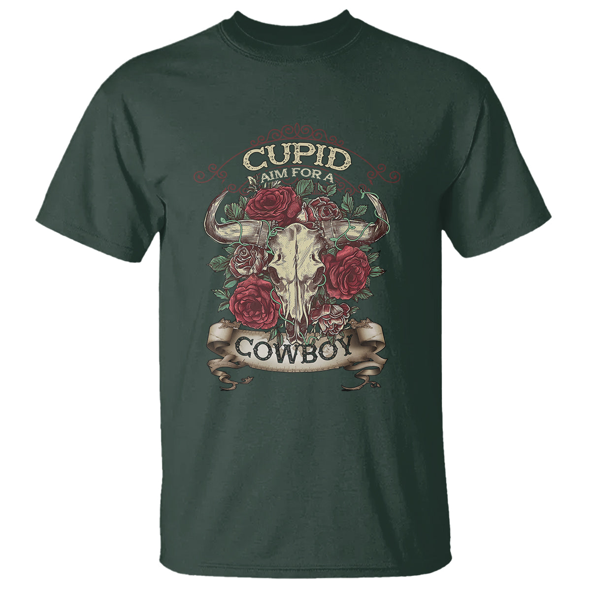 Valentine's Day T Shirt Cupid Aim For  A Cowboy Western - Wonder Print Shop