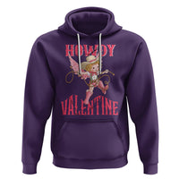 Howdy Valentine's Day Hoodie Cupid Retro Western Cowgirl Cowboy - Wonder Print Shop