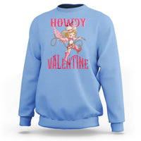 Howdy Valentine's Day Sweatshirt Cupid Retro Western Cowgirl Cowboy - Wonder Print Shop