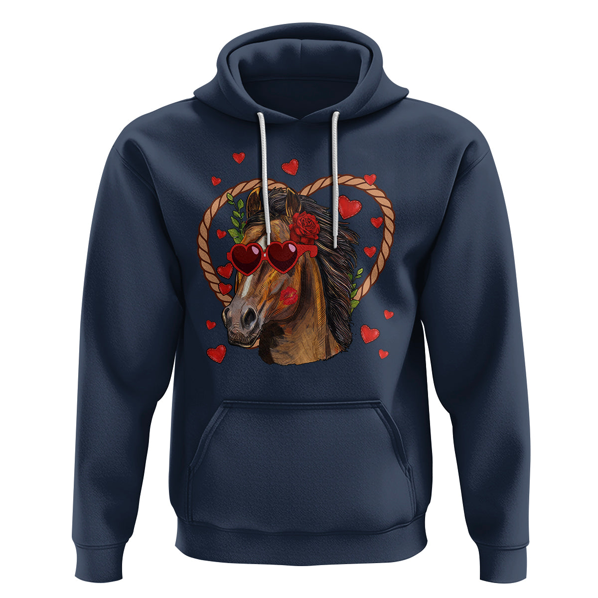 Valentine's Day Hoodie Funny Cute Horse Cowboy Western - Wonder Print Shop