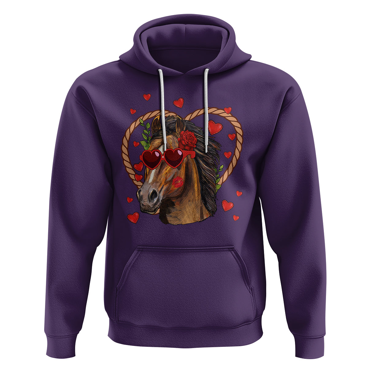 Valentine's Day Hoodie Funny Cute Horse Cowboy Western - Wonder Print Shop