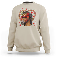 Valentine's Day Sweatshirt Funny Cute Horse Cowboy Western - Wonder Print Shop