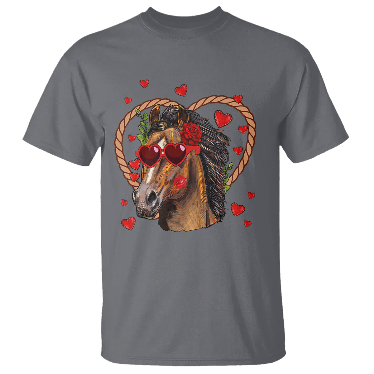 Valentine's Day T Shirt Funny Cute Horse Cowboy Western - Wonder Print Shop