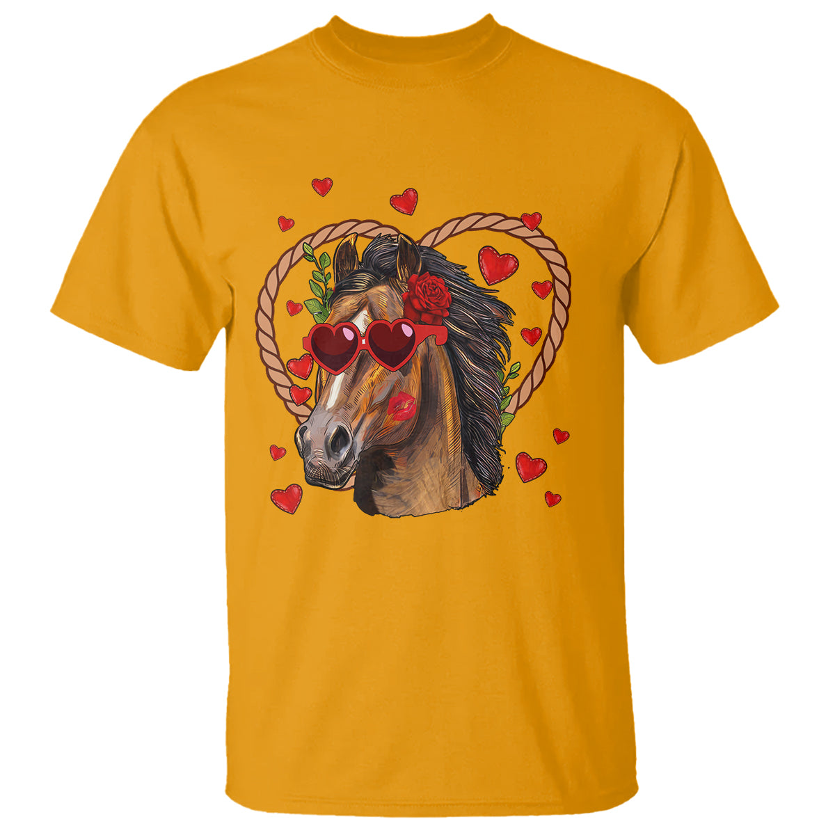 Valentine's Day T Shirt Funny Cute Horse Cowboy Western - Wonder Print Shop