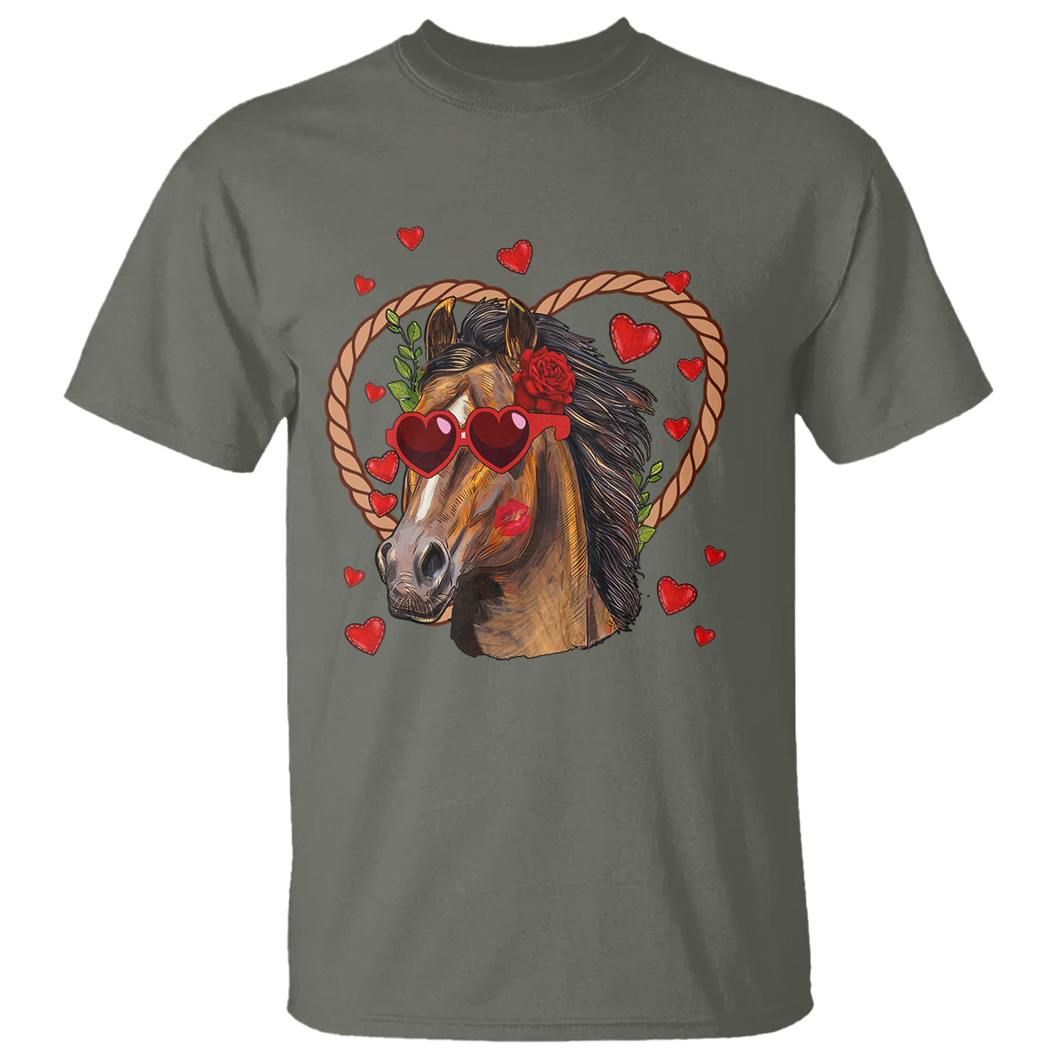 Valentine's Day T Shirt Funny Cute Horse Cowboy Western - Wonder Print Shop