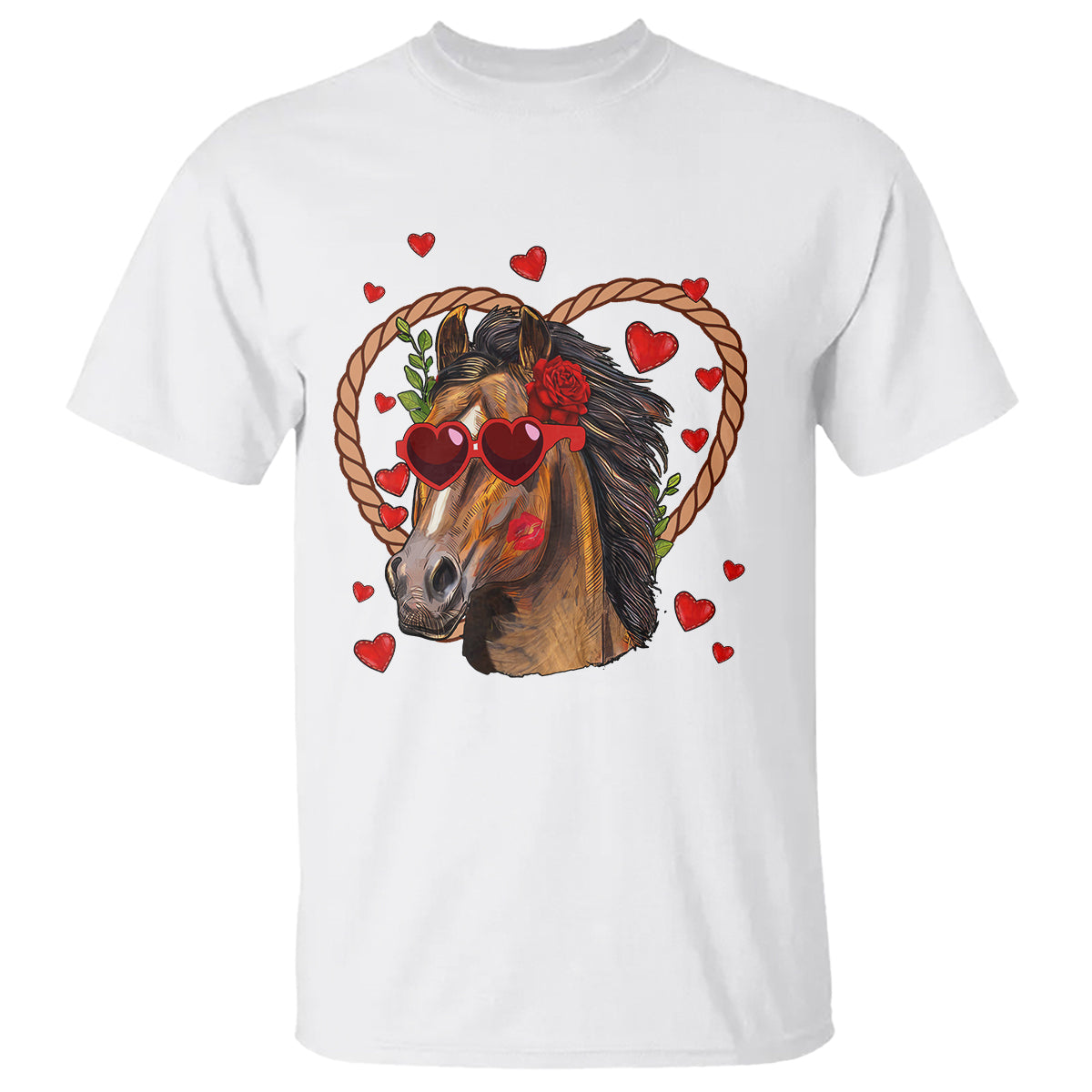 Valentine's Day T Shirt Funny Cute Horse Cowboy Western - Wonder Print Shop