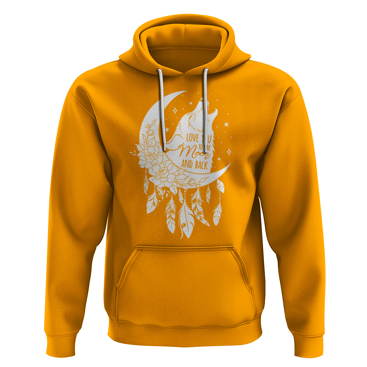 Valentine's Day Hoodie Love You To The Moon And Back Wolf - Wonder Print Shop