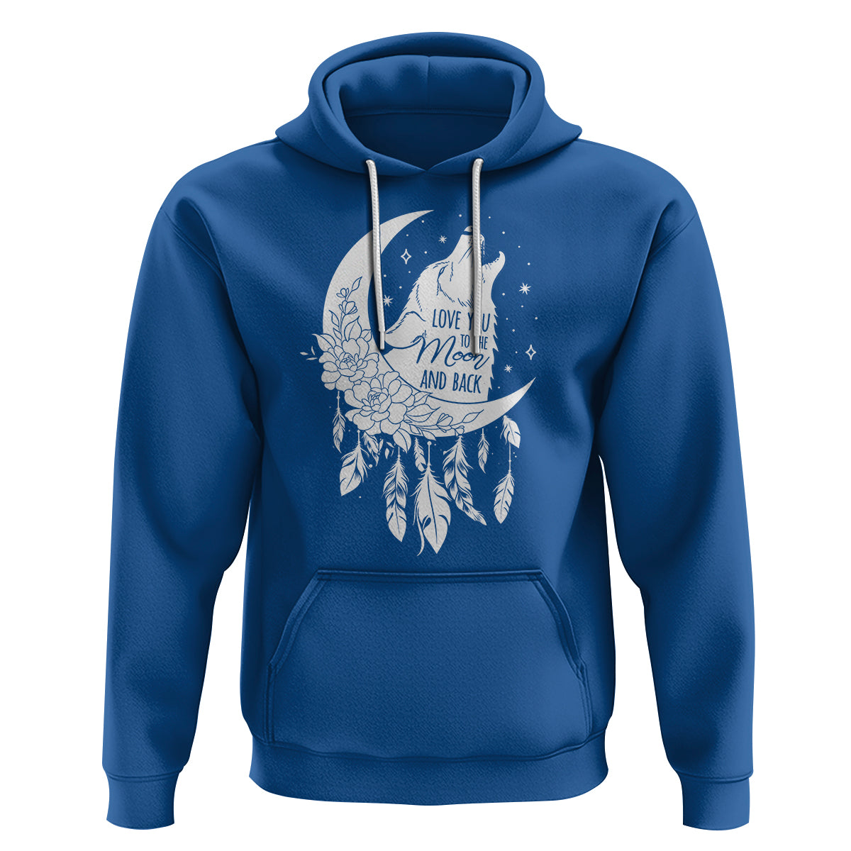 Valentine's Day Hoodie Love You To The Moon And Back Wolf - Wonder Print Shop