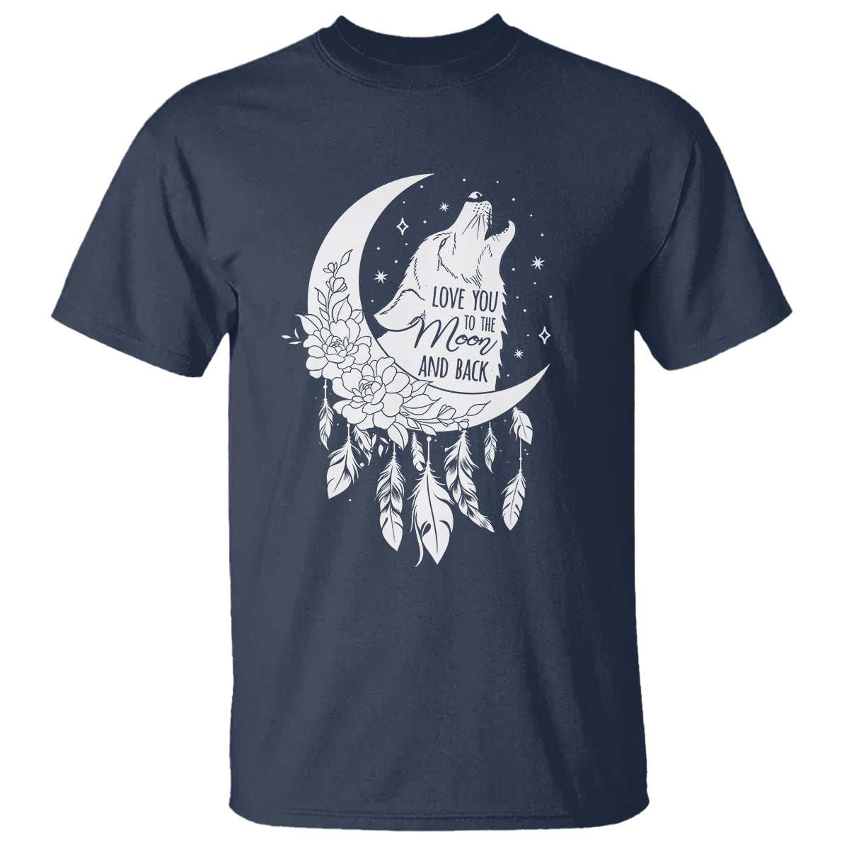 Valentine's Day T Shirt Love You To The Moon And Back Wolf - Wonder Print Shop