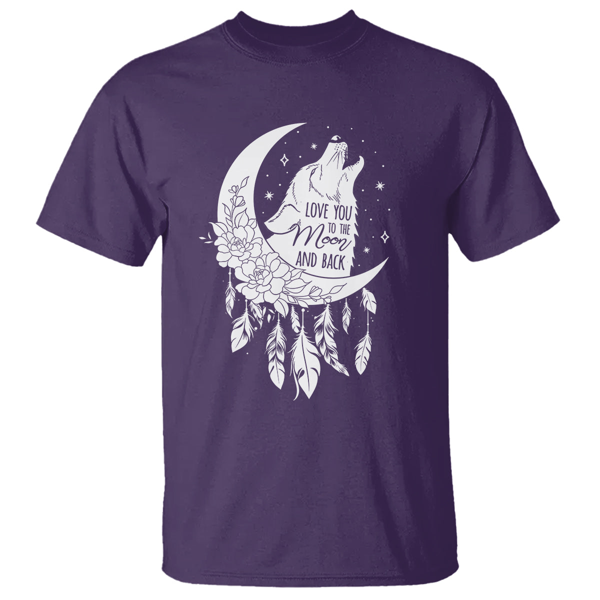 Valentine's Day T Shirt Love You To The Moon And Back Wolf - Wonder Print Shop